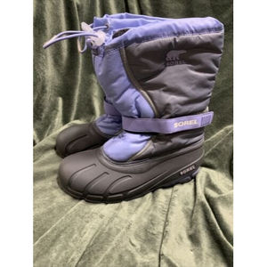 Sorel flurry Insulated Ski Snow Boots Winter Gray  andl Lilac  Size 7